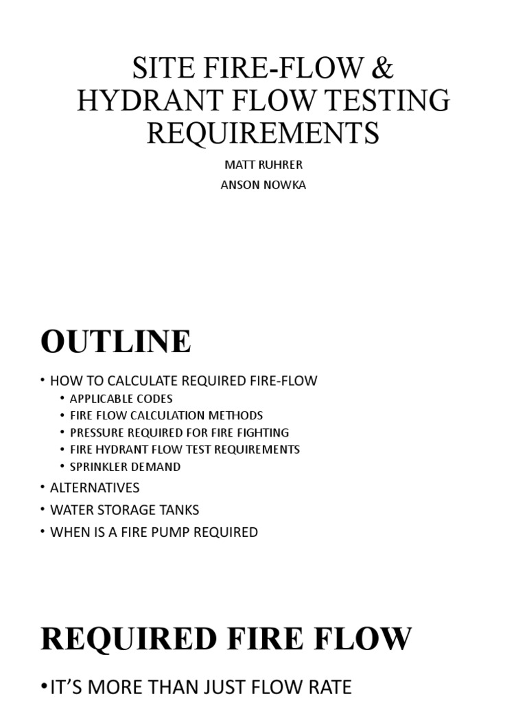 Site fire flow hydrant flow testing requirements pdf fire sprinkler