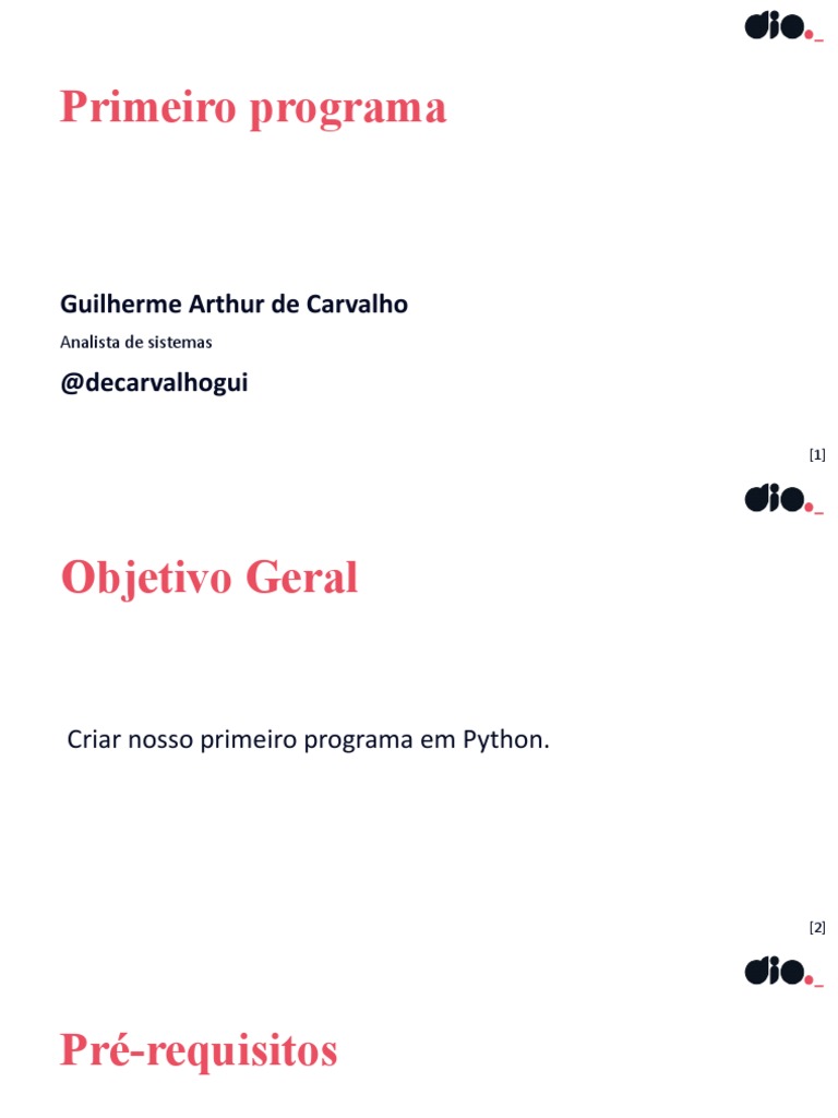 Criando Primeiro Programa em Python | PDF