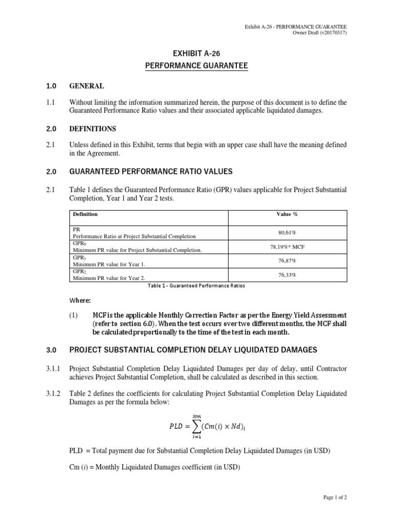 A-26 Performance Guarantee - CLEAN - AA - 180723 | PDF