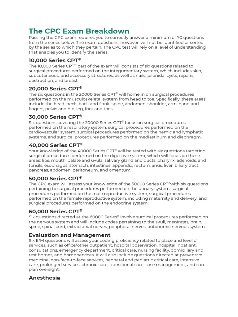The CPC Exam Breakdown PDF