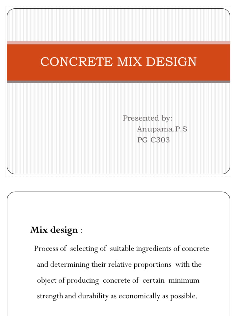 Concrete Mix Design | PDF | Science & Mathematics