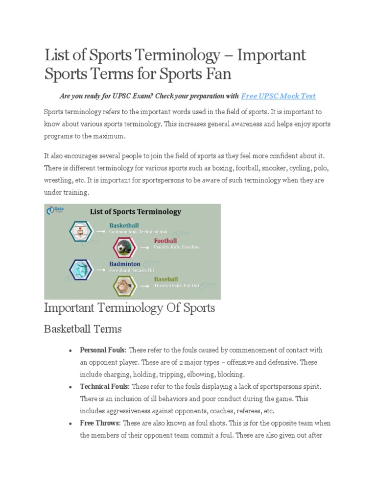 Essential Sports Terminology Guide | PDF | Contract Bridge | Sports