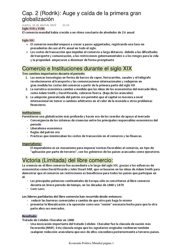 La primera era de la globalización en el siglo XIX tecnología
