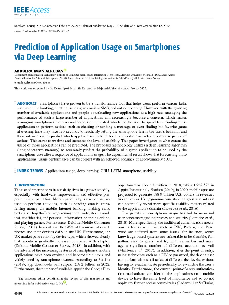 Prediction of Application Usage On Smartphones Via Deep Learning | PDF ...