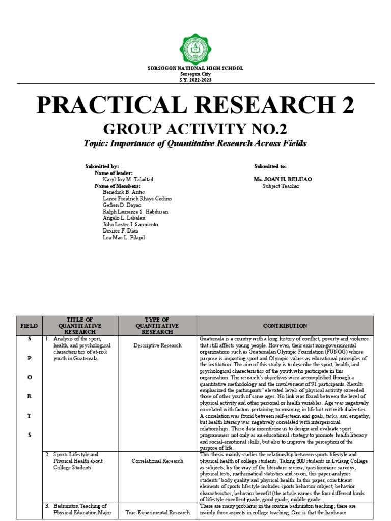 Quantitative Research About Education | PDF | Motivation | Motivational