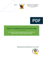 Debat D'Orientation Budgetaire : Republique Du Cameroun Republic of Cameroon