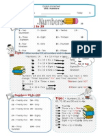 Numbers 1 to 100_english