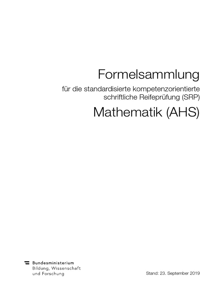 SRDP M Formelsammlung 2019 | PDF
