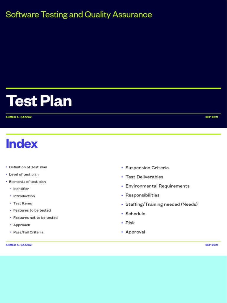Software Testing and Quality Assurance - Chapter 02 - Test Plan | PDF ...