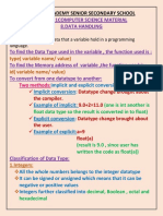 Classification of Datatype and Mutability, Immutability