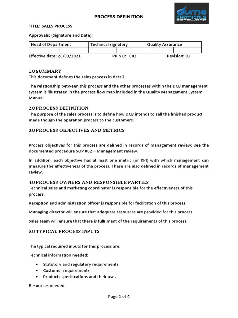 Sales Process Download Free Pdf Sales Quality Assurance