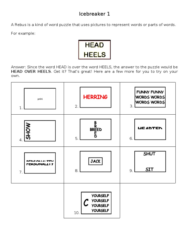 Fun Rebus Word Puzzles to Solve | PDF