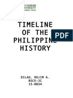 Timeline of The Philippine History: Dilao, Rojim A. Bsce-2C 15-0034