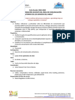 Ciclo Escolar 2022-2023 Jornada de Formación Docente Del Área de Comunicación "Trastorno de Los Sonidos Del Habla"