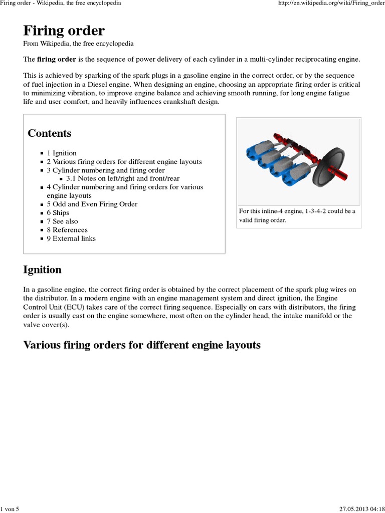 Firing Order | PDF | V8 Engine | Mechanical Engineering