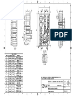 Tabela de furos para peça mecânica com dimensões e especificações técnicas