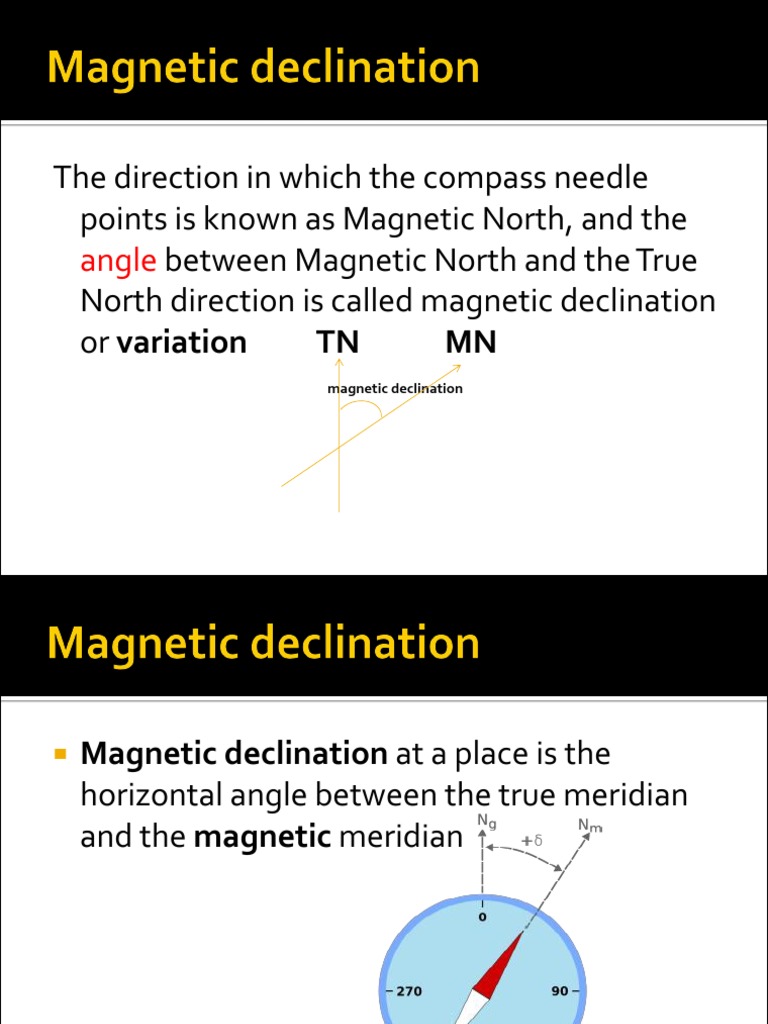Understanding Magnetic Declination in Surveying | PDF