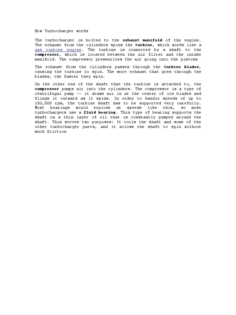 How Turbocharger works PDF