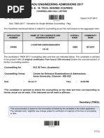 TNEA Counselling Call Letter