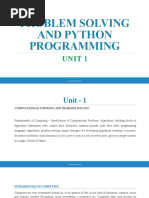 Unit 1-PROBLEM SOLVING AND PYTHON PROGRAMMING