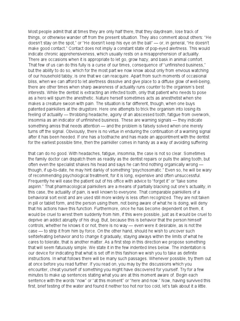 Understanding Present Awareness and Reality | PDF | Experience | Force