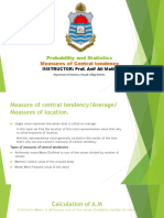 Calculating Central Tendency Measures in Probability and Statistics