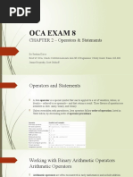 Oca Java Se 8 Exam Chapter 2 Operators Statements