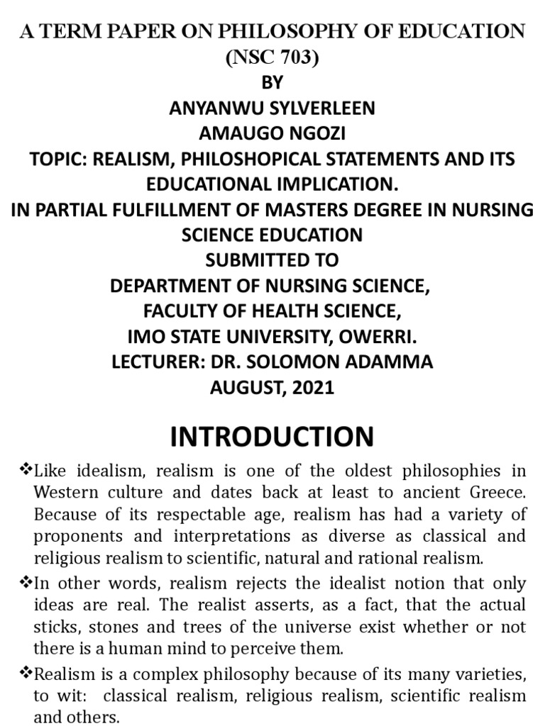 WHAT IS REALISM IN PHILOSOPHY visual data 6