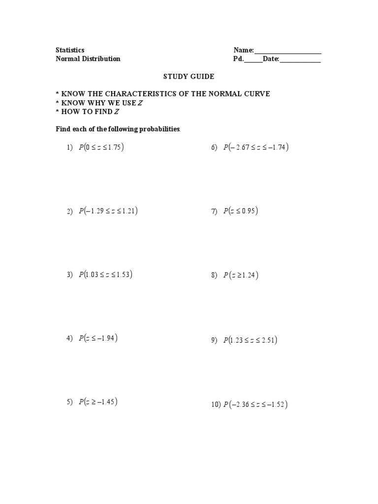 Std Norm Dist Sg Pdf Normal Distribution Standard Score