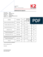 Certificate of Quality: Results Min Max Properties Test Methods Unit Specification Requirement