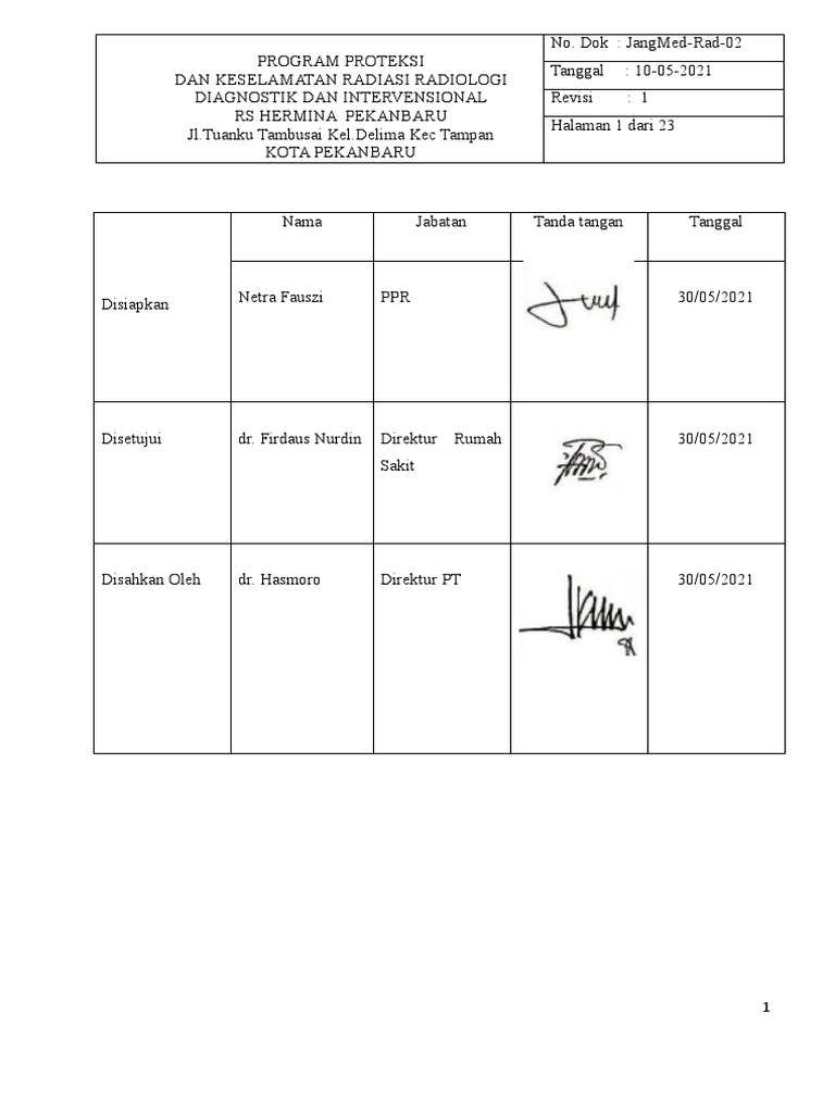 Program Keselamatan Radiasi RS Hermina | PDF | Sains & Matematika