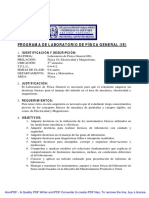 PROGRAMA DE LABORATORIO DE FÍSICA GENERAL
