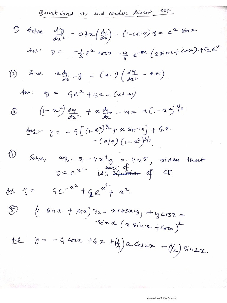Linear Second Order ODE Problem | PDF