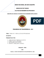 FENOMENOS DE TRANSFERENCIA - RESOLUCIÓN DE PROBLEMAS DE TRANSPORTE DE PARTÍCULAS Y FLUIDOS