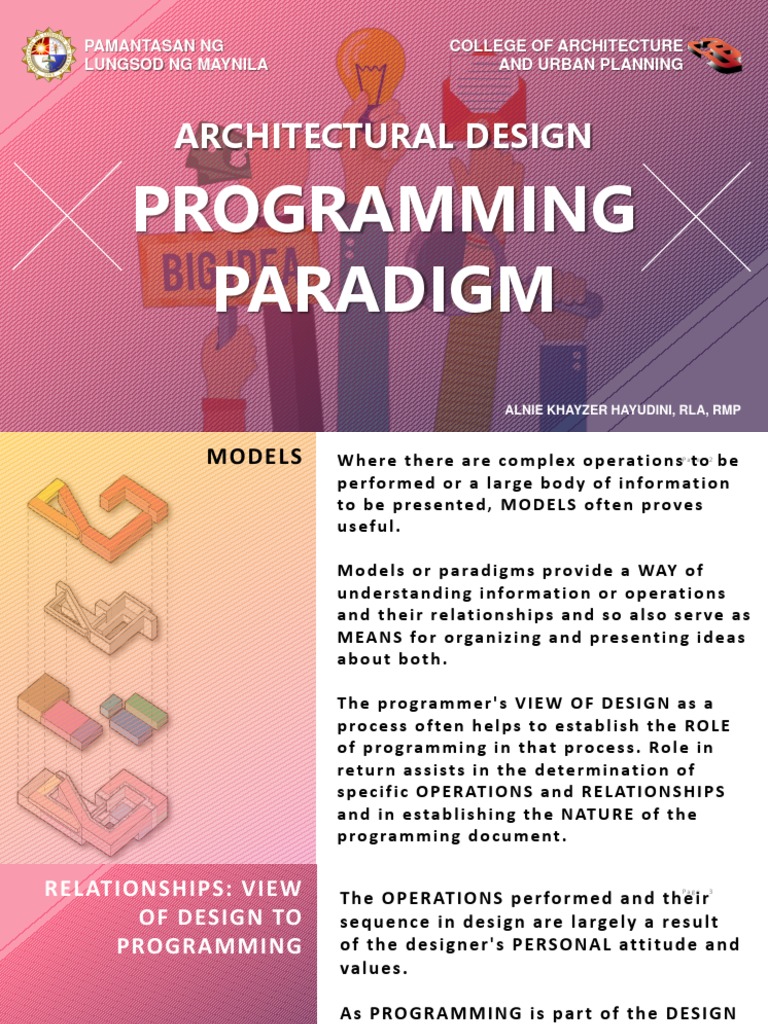 Architectural Design 3 - Lecture 4 - Programming Paradigm | PDF