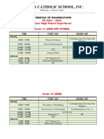 Sched of Exam 21 22 First Monthly Assessment