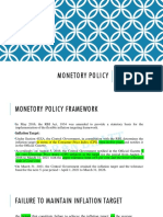 MONETARY POLICY FRAMEWORK AND PROCESS