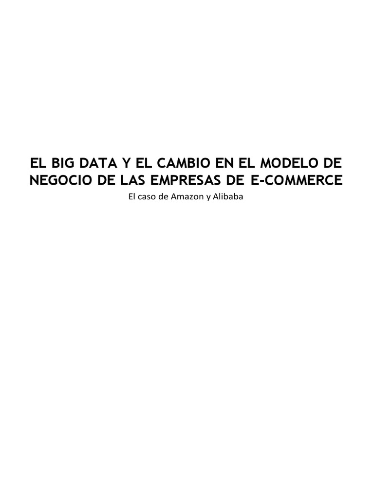 Big Data en Amazon y Alibaba: Transformación E-commerce | PDF ...