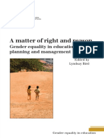 A Matter of Right and Reason: Gender Equality in Educational Planning and Management