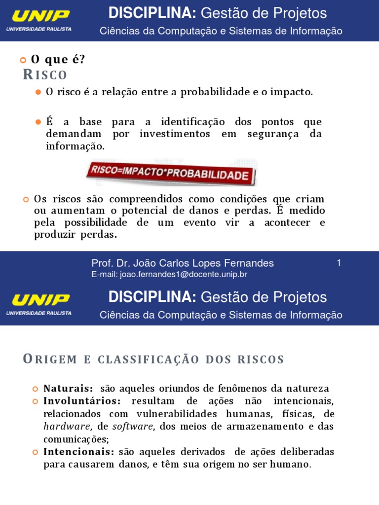 Gestão de Riscos em Projetos de TI | PDF | Sistema de informação | Science