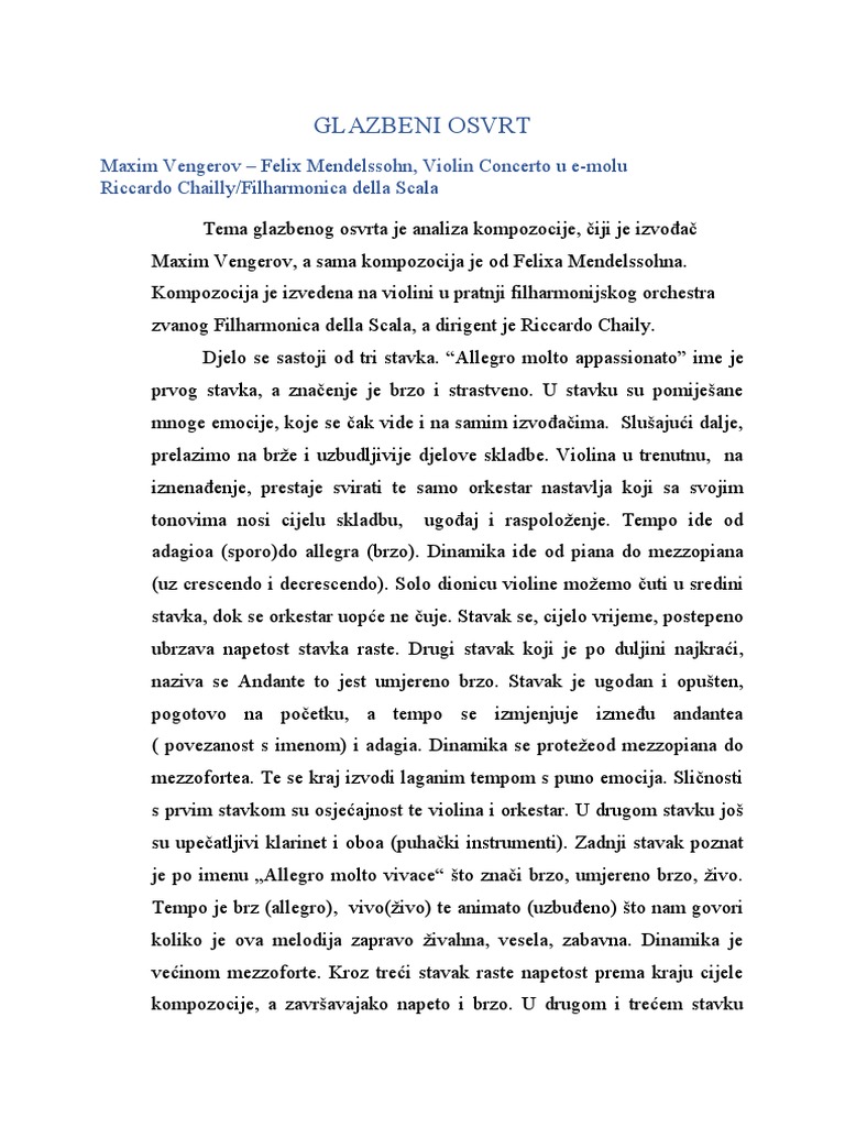Glazbeni Osvrt | PDF