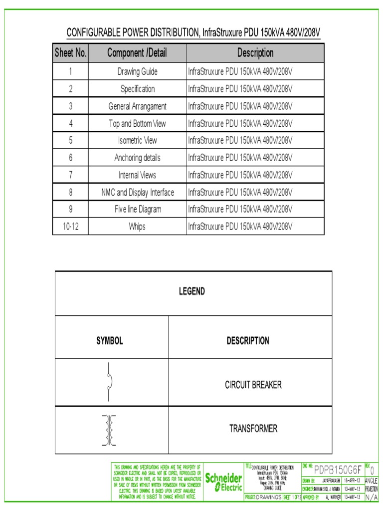 InfraStruxure PDU 150kVA Specifications | PDF | Electrical Connector ...