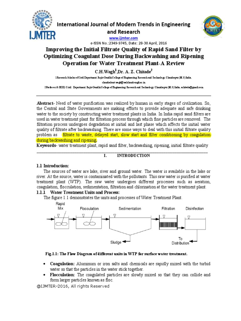 Improving The Initial Filtrate Quality o | PDF | Water Purification ...