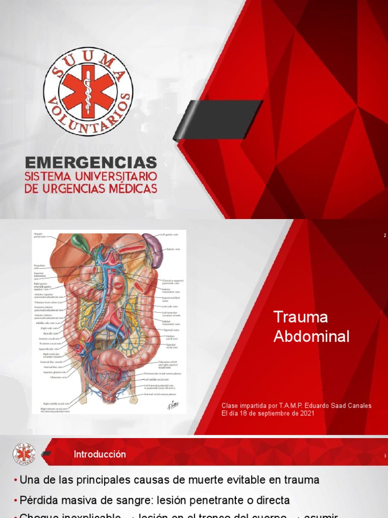 Manejo del Trauma Abdominal | PDF | Lesión | Sistema digestivo humano