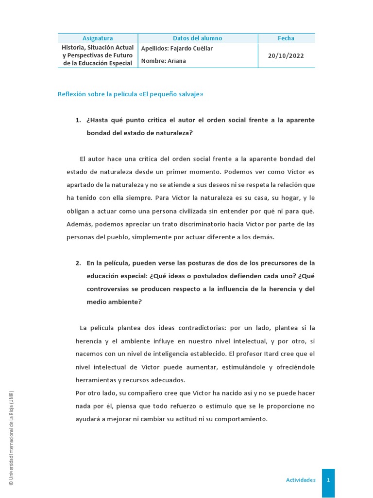 El Pequeño Salvaje PDF Aprendizaje Maestros