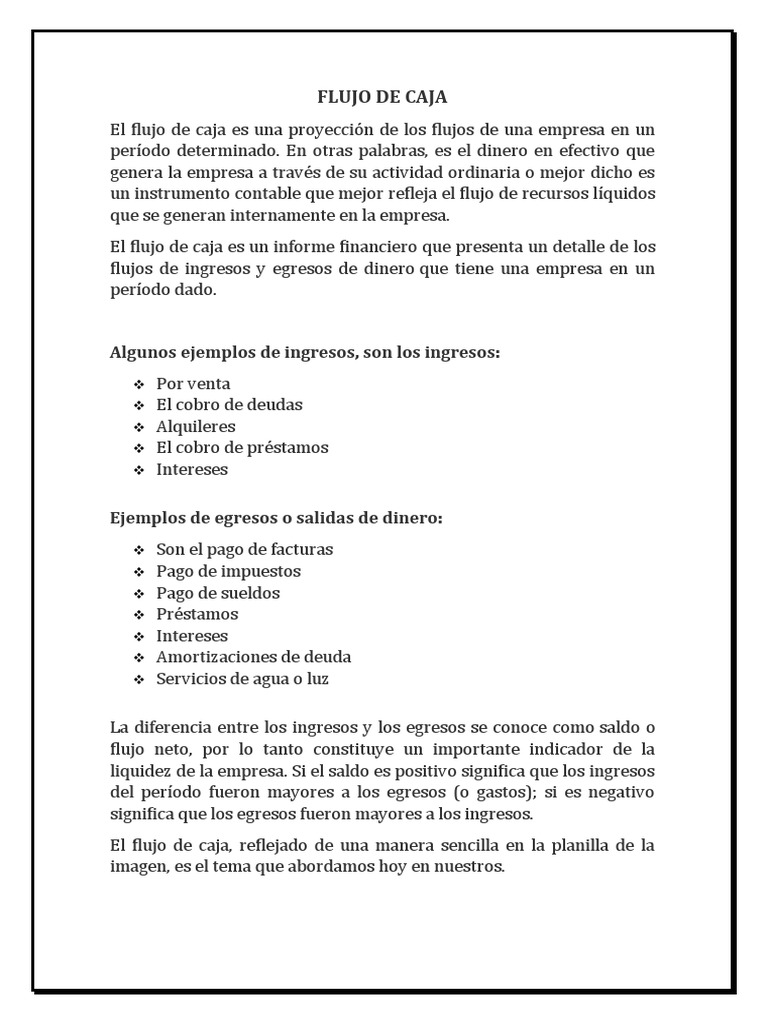 Flujo de Caja | PDF | Flujo de efectivo | Presupuesto