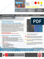 Aviso Meteorológico #120 - Pronóstico de Lluvia en La Provincia Datem Del Marañón - Nivel Amarillo - de Fecha 27-09-21.