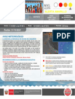 Aviso Meteorológico #121 - Pronóstico de Lluvia en La Provincia Datem Del Marañón - Nivel Amarillo - de Fecha 11-10-21.