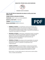 Guia Taller para Estudiantes de Lengua Castellana para Grado Once Segunda Entrega