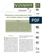 Enezuela Socialismo DEL Siglo XXI Y Fuerza Armada Nacional